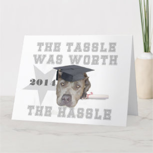 Cartão Cão-pitbull de graduação