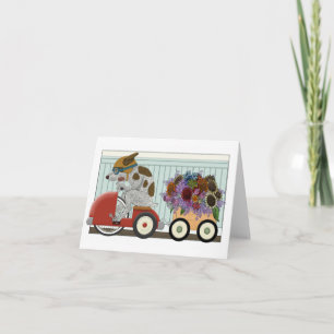 Cartão Cão que conduz o notecard do vazio do carro da