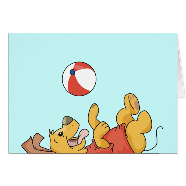 Cartão Cão que joga com camiseta e presentes da bola (Frente Horizontal)