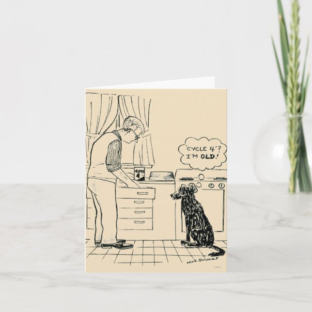 Cartão Cão que obtem mais velho (Frente)