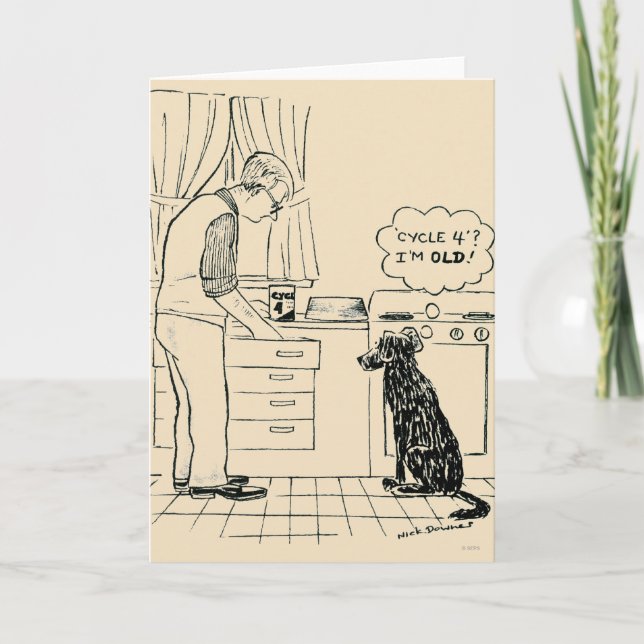 Cartão Cão que obtem mais velho (Frente)