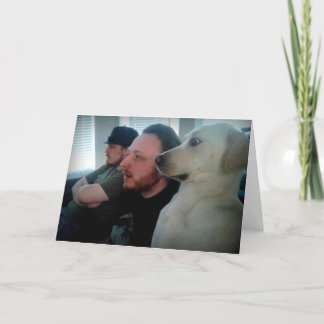 Cartão Cão que olha com amigos