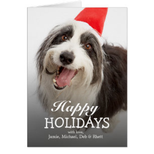 Cartão Cão que veste o chapéu do papai noel