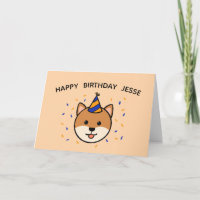 Cão Shiba Inu | Azul e laranja Aniversário dobrado