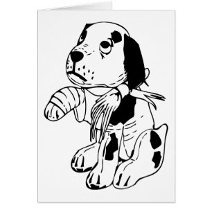 Cartão Cão Triste Com Perna Quebrada