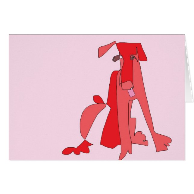 Cartão Cão vermelho (Frente Horizontal)