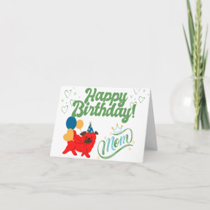 Cartão Cãozinho vermelho-doce de aniversário personalizad