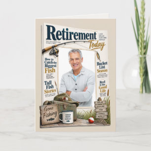Cartão Capa de Revista de Aposentadoria com Foto Personal