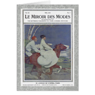 Cartão Capa de revista francesa do vintage com a