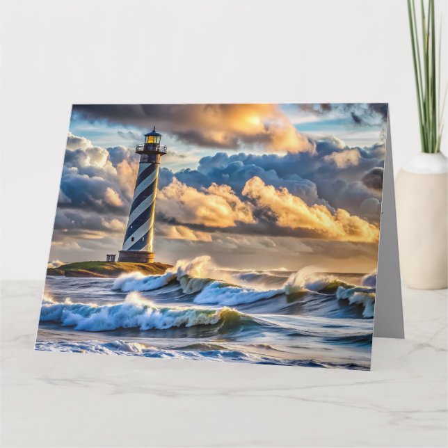 Cartão Capa de Selo Dramática com Ondas de Tempestade (Frente)