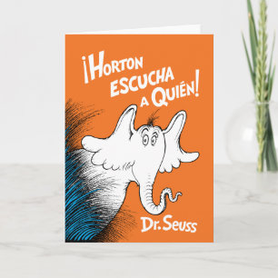 Cartão Capa do Livro Espanhol Horton Escucha A Quien