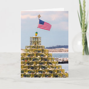 Cartão Capa marinha de pote de lagosta