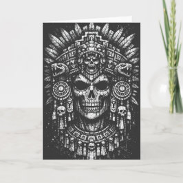 Cartão Capacete de Crânio Asteca por BurnsInHell