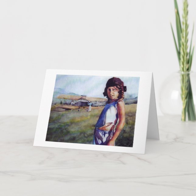 Cartão Capacete do vôo de Alana & de Grampa (Frente)