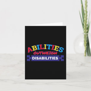 Cartão Capacidade Supera Deficiências Autismo Sensibiliza
