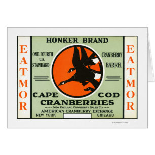 Cartão Cape Cod Honker Eatmor Cranberry Marca Rótulo