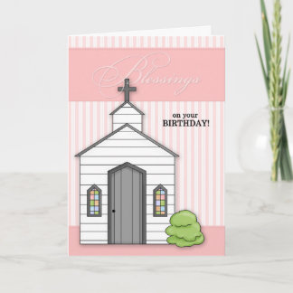 Cartão Capela de Abençoações Religiosas de Aniversário a