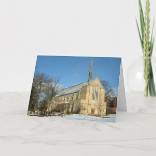 Cartão Capela Harbison em inverno na Grove City College