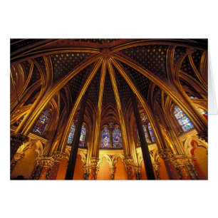 Cartão capela inferior de La Sainte-Chapelle, Paris,