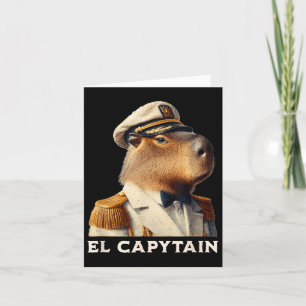 Cartão Capitão de Boat Capytain Funny Capybara