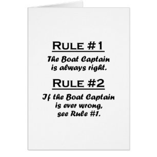 Cartão Capitão do barco da regra