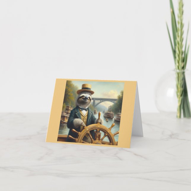 Cartão Capitão do Riverboat Sloth (Frente)