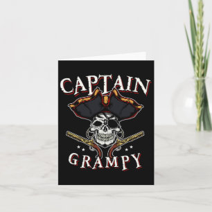 Cartão Capitão Grampy Pirate Hat E Barco De Crânio G