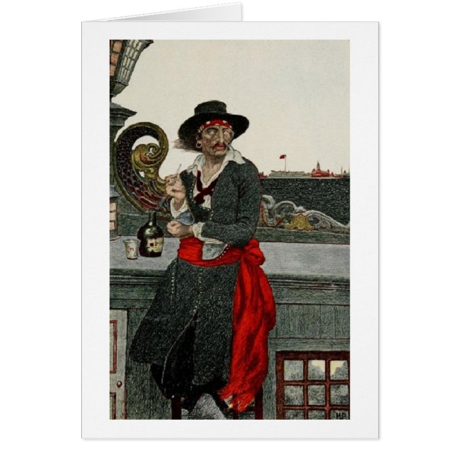 Cartão Capitão Kidd do pirata (Frente)