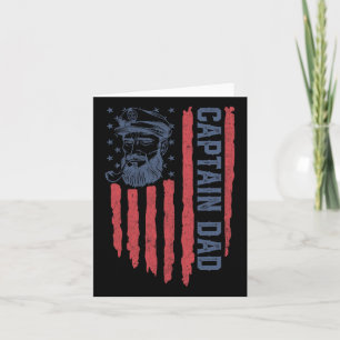 Cartão Capitão Pai Americano Flag Funny Pontoon Barco 4t