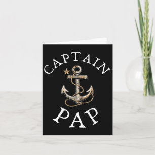 Cartão Capitão Pap Barco Vela Navegação Âncora Vintage Fu
