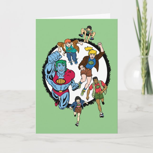 Cartão Capitão Planeta e o Círculo dos Planetários (Frente)