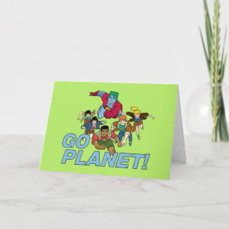 Cartão Capitão Planeta e os Planeteiros.