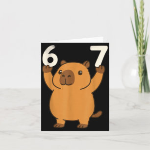 Cartão Capivara 67 Meme Seis Sete Engraçado 