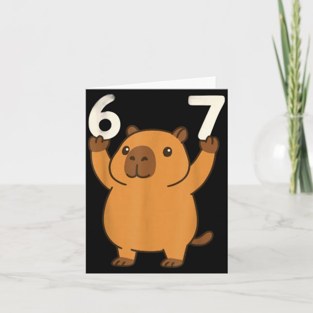 Cartão Capivara 67 Meme Seis Sete Engraçado  (Frente)