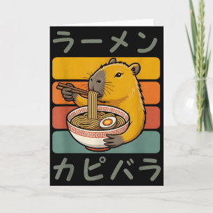 Cartão Capivara Anime Gráfico Ramen Kawaii Japonês Vinta