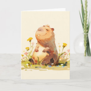 Cartão Capivara Aproveitando a Vida