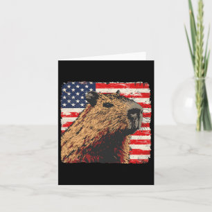 Cartão Capivara Bandeira EUA Amantes do 4 de Julho