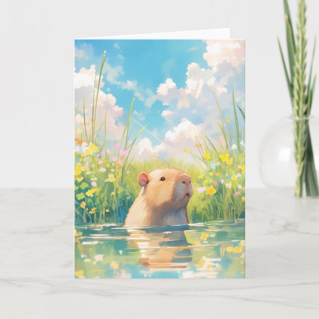 Cartão Capivara Bebê Aquático (Frente)