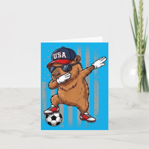 Cartão Capivara Dabbing Futebol Engraçado Meninos Meninas