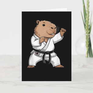 Cartão Capivara de Artes Marciais Engraçado Karate Taekwo