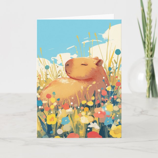 Cartão Capivara em um Campo dos Sonhos (Frente)