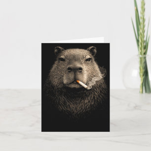 Cartão Capivara fumando meme engraçado retrô vintage esté