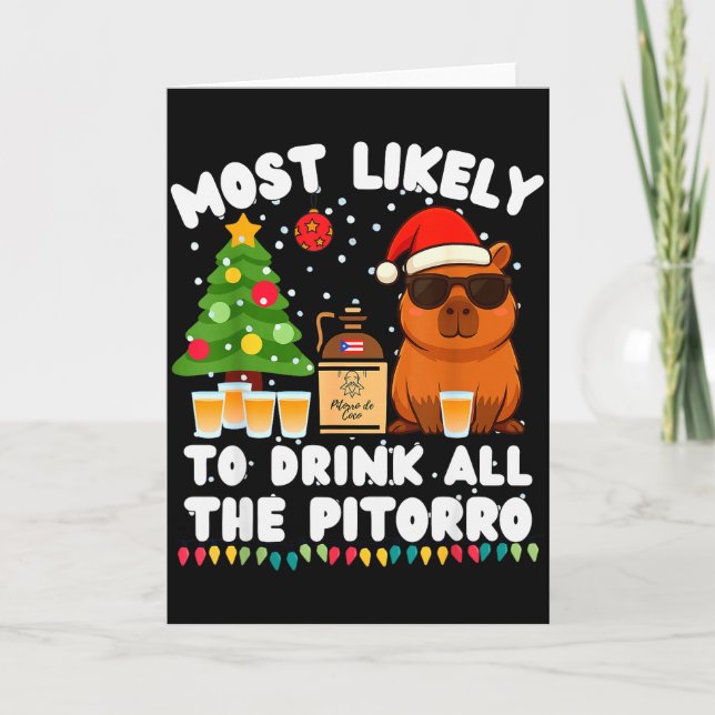 Cartão Capivara Mais Propensa a Beber Todo o Pitorro Dive (Frente)
