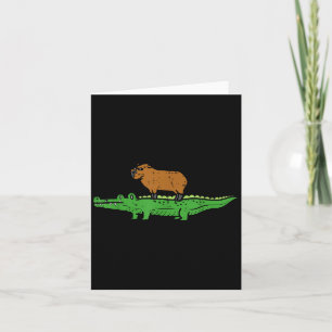 Cartão Capivara no crocodilo capy jacaré roedor homens mu