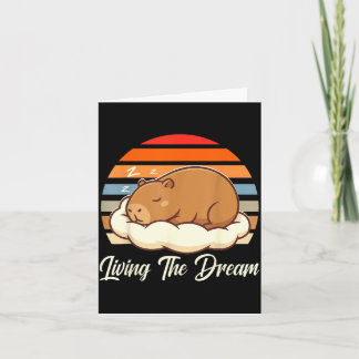 Cartão Capivara sleepybara vivendo o sonho retrô vintage
