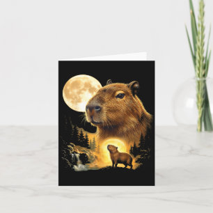 Cartão Capivara uivando para a lua meme 90s animal
