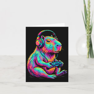 Cartão Capivara Video Games Gamer Divertido Gráfico de Jo