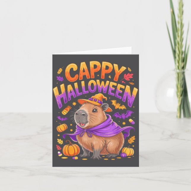 Cartão Cappy Halloween Capivara Bruxa  (Frente)