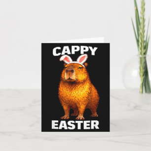 Cartão Cappy Páscoa capivara orelha de coelho engraçado m