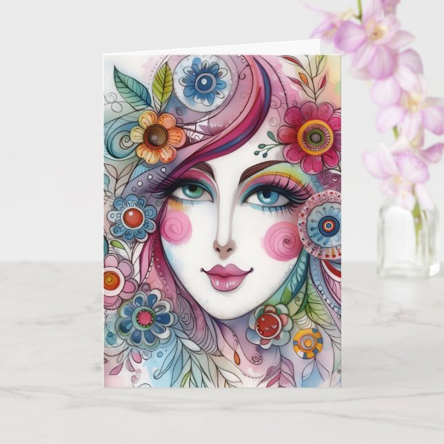 Cartão Caprichoso Dobrado (Orquídea)